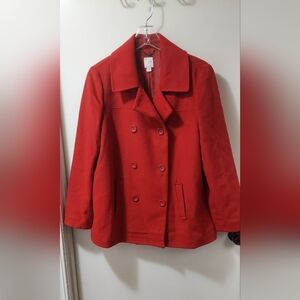 J. Jill Bold Red Pea Coat